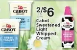 Associated Cabot sweetened cor light whipped cream offer