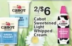 Associated Cabot sweetened cor light whipped cream offer