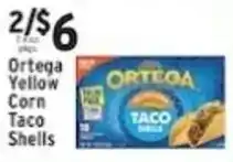 Associated Ortega yellow corn taco shells offer