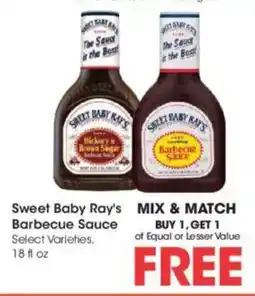 Kroger Sweet Baby Ray's Barbecue Sauce offer