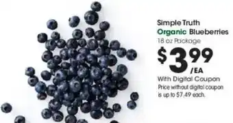 Kroger Simple Truth Organic Blueberries offer