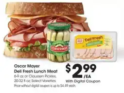 Kroger Oscar Mayer Deli Fresh Lunch Meat offer