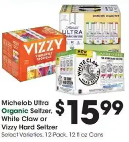 Kroger Michelob Ultra Organic Seltzer, White Claw or Vizzy Hard Seltzer offer