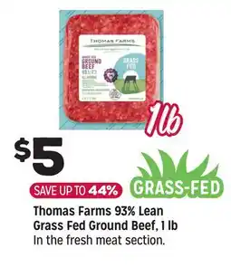Grocery Outlet Thomas Farms 93% Lean Grass Fed Ground Beef, 1 lb offer