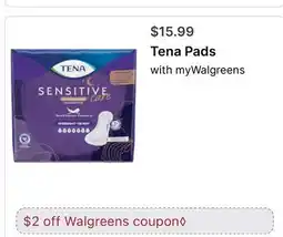 Walgreens Tena Pads offer