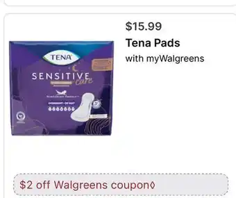 Walgreens Tena Pads offer
