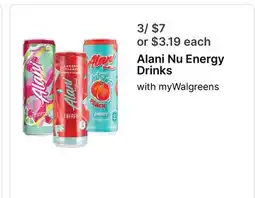 Walgreens Alani Nu Energy Drinks offer