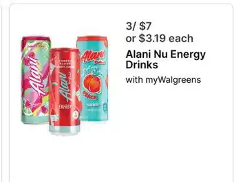 Walgreens Alani Nu Energy Drinks offer
