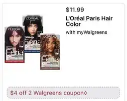 Walgreens L' Oréal Paris Hair Color offer