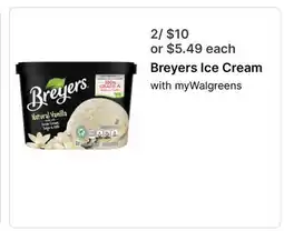Walgreens Breyers Ice Cream offer