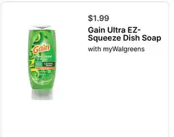 Walgreens Gain Ultra EZ-Squeeze Dish Soap offer