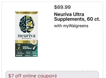 Walgreens Neuriva Ultra Supplements offer