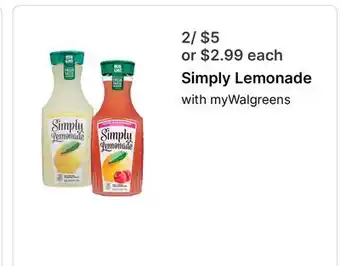 Walgreens Simply Lemonade offer