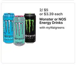 Walgreens Monster or NOS Energy Drinks offer