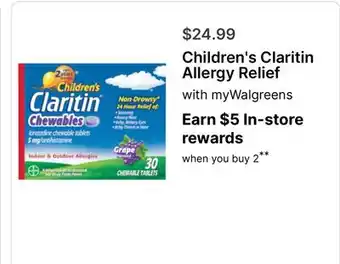 Walgreens Children's Claritin Allergy Relief offer