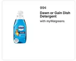 Walgreens Dawn or Gain Dish Detergent offer