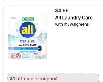 Walgreens All Laundry Care offer