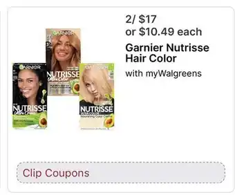 Walgreens Garnier Nutrisse Hair Color offer