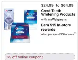 Walgreens Crest Teeth Whitening Products offer