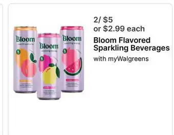 Walgreens Bloom Flavored Sparkling Beverages offer