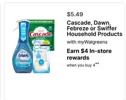 Walgreens Cascade, Dawn, Febreze or Swiffer Household Products offer