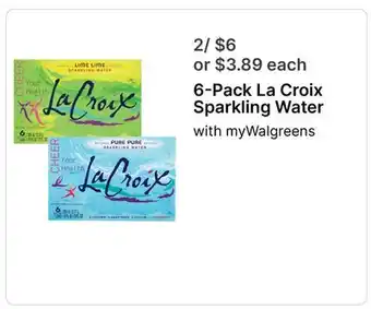 Walgreens 6-Pack La Croix Sparkling Water offer