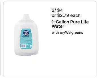 Walgreens 1-Gallon Pure Life Water offer