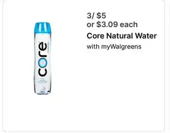 Walgreens Core Natural Water offer