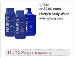 Walgreens Harry's Body Wash with myWalgreens offer