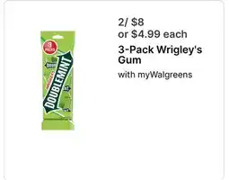 Walgreens 3-Pack Wrigley's Gum offer