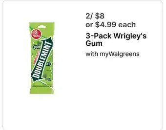 Walgreens 3-Pack Wrigley's Gum offer
