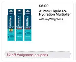Walgreens 3-Pack Liquid I. V. Hydration Multiplier offer