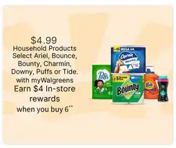 Walgreens Select Ariel, Bounce, Bounty, Charmin, Downy, Puffs or Tide offer