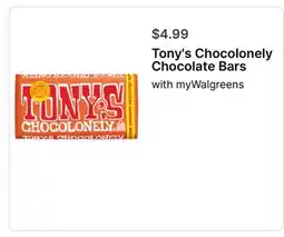 Walgreens Tony's Chocolonely Chocolate Bars offer