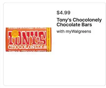 Walgreens Tony's Chocolonely Chocolate Bars offer