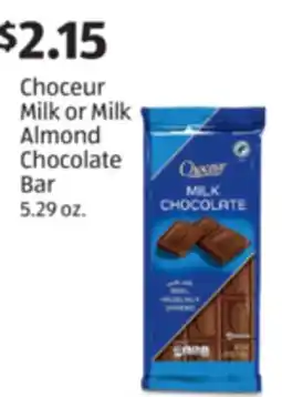 Aldi Choceur Milk or Milk Almond Chocolate Bar offer