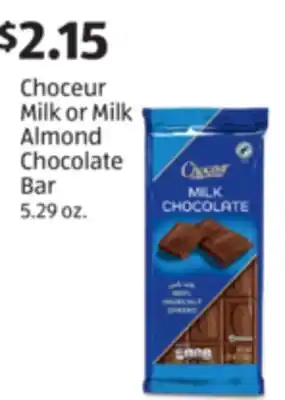 Aldi Choceur Milk or Milk Almond Chocolate Bar offer