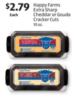 Aldi Happy Farms Extra Sharp Cheddar or Gouda Cracker Cuts offer