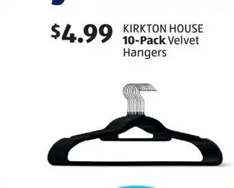 Aldi KIRKTON HOUSE 10-Pack Velvet Hangers offer