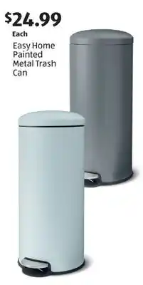Aldi Easy Home Painted Metal Trash Can offer