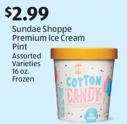 Aldi Sundae Shoppe Premium Ice Cream Pint offer