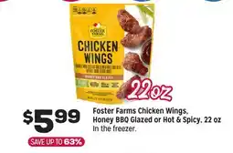 Grocery Outlet Foster Farms Chicken Wings, Honey BBQ Glazed or Hot & Spicy, 22 oz offer