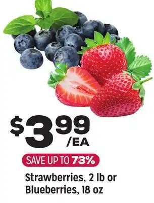 Grocery Outlet Strawberries, 2 lb or Blueberries, 18 oz offer