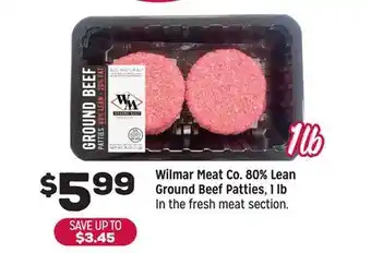 Grocery Outlet Wilmar Meat Co. 80% Lean Ground Beef Patties, 1 lb offer