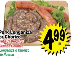 Superior Grocers Pork Longaniza or Chorizo offer