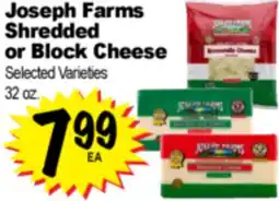 Superior Grocers Joseph Farms Shredded Shredded or Block Cheese offer