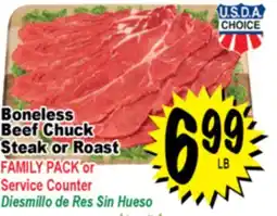 Superior Grocers Boneless Beef Chuck Steak or Roast offer