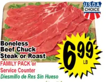 Superior Grocers Boneless Beef Chuck Steak or Roast offer