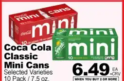 Superior Grocers Coca Cola Classic Mini Cans offer