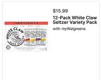 Walgreens 12-Pack White Claw Seltzer Variety Pack offer